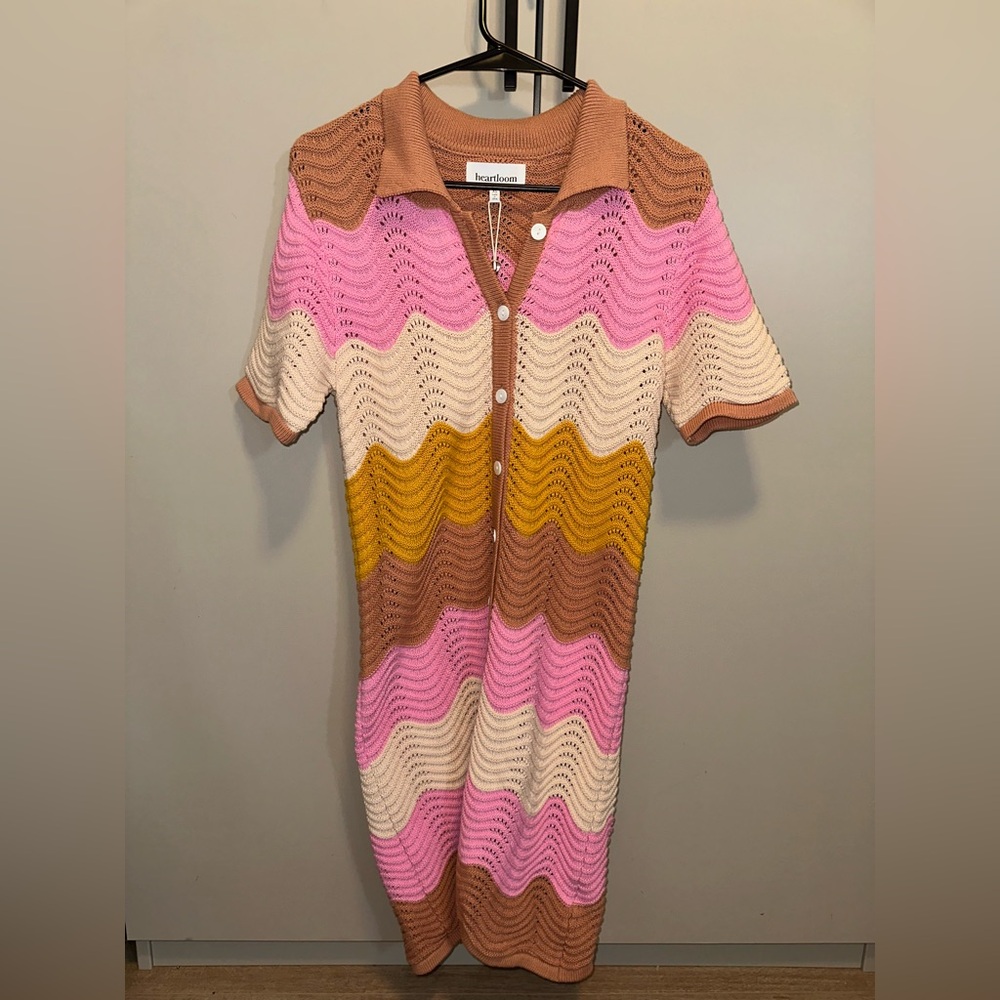Heartloom Colorful Knit Button-Up Dress Cover up size XS - Picture 3 of 6